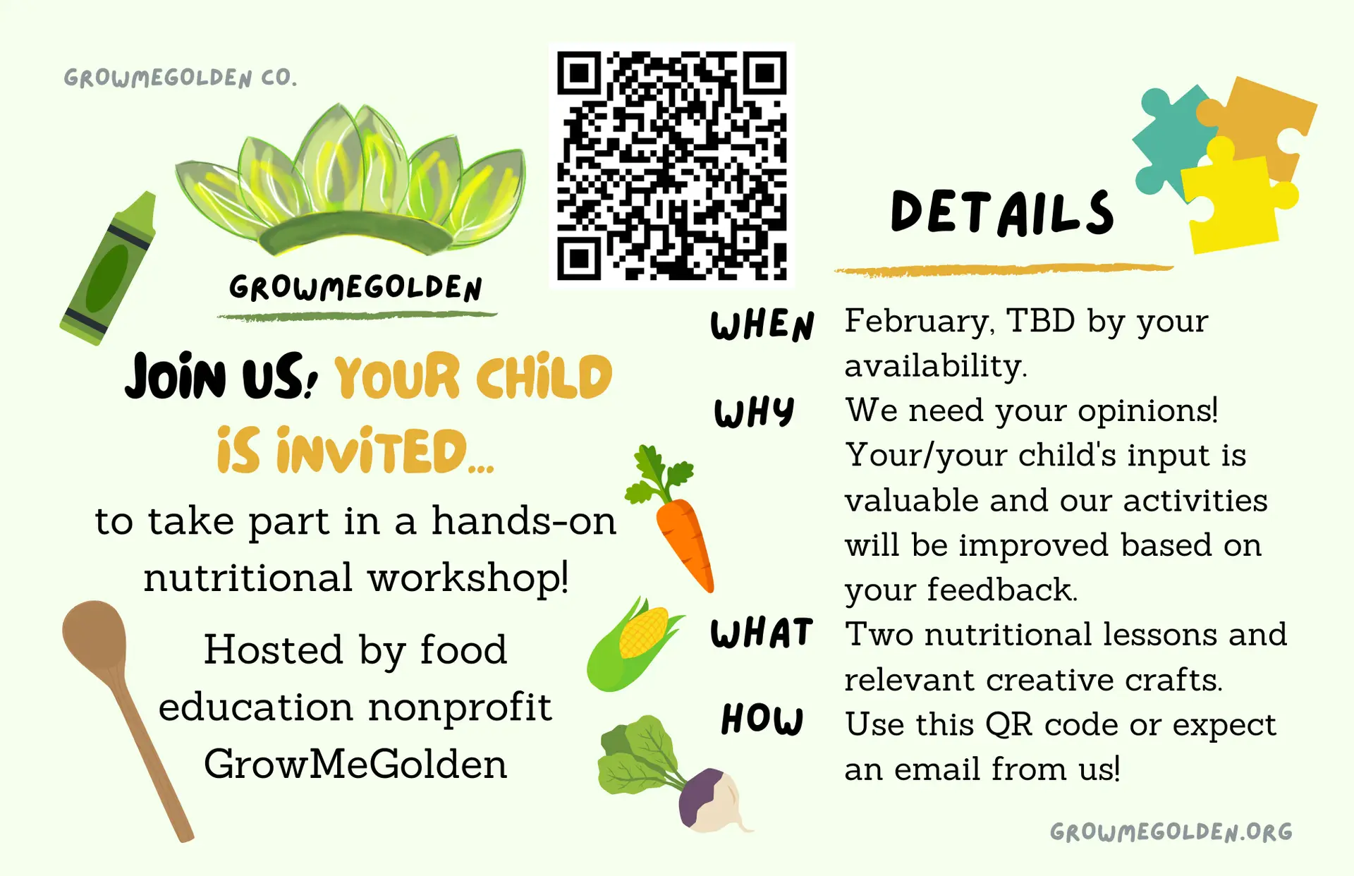 Flyer for workshop event.